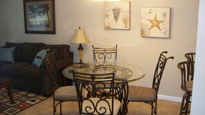 The Dining area offers seating for six 