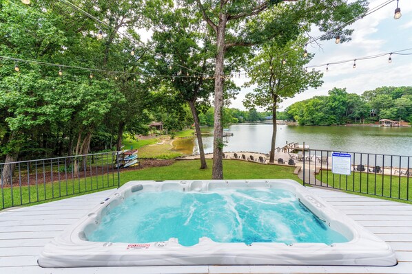 We just added a built in, swim spa with great views of the lake!