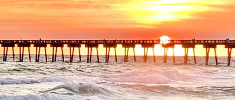 Pier close to our Home . Sunset and Relax