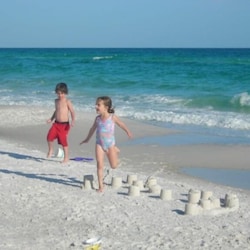 Sandcastles on the beach
