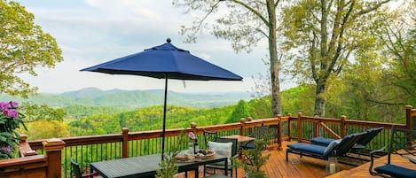 What a view! Relax on our 1200 sf deck with views that go on for miles . . . 