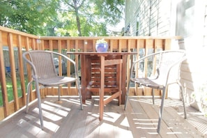 Small outdoor space- perfect for morning coffee : )
