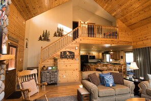 Loft with 3 sleeping areas upstairs