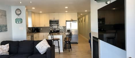 view of living room and kitchen
