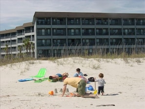 view from beach (our unit 2 nd from the left on the second floor)