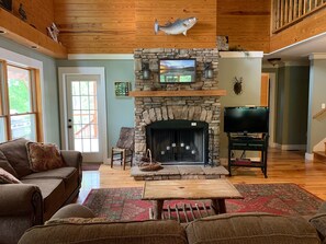 Easy moving from the main living area to the outside deck.