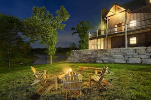 Enjoy a fire with a view of the lake!