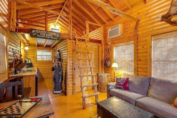 All that glitters may not be gold, but the glowing woodwork lends a vibrant energy to the cabin's interior. You'll also enjoy the added comforts of AC and satellite TV!