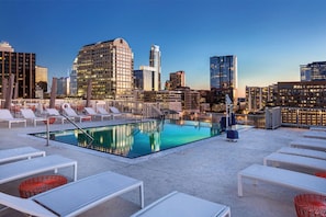 Rooftop Pool and Sun Deck with Austin View