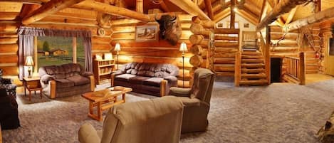  Living room area and view of the loft.