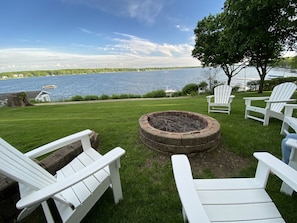 We are right on the lake with our own pier! Get the marshmallows ready!