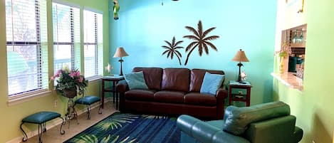 Living Room with Queen Sleeper, 55” (2020)Fire TV.