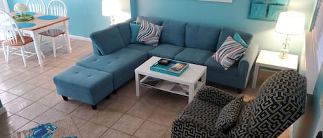 Family room open to dining area