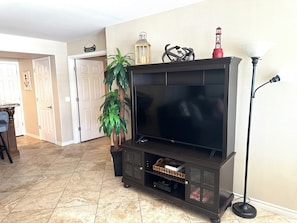 Smart TV as viewed from couch.