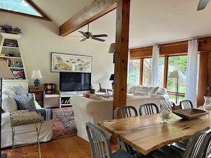 Main living and dining area in main house.