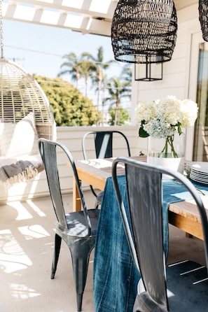 Another great place to soak in the sun from the hanging pod chair