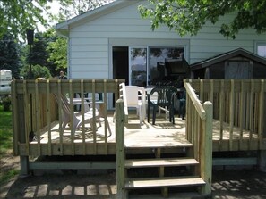 Outside deck next to the lake