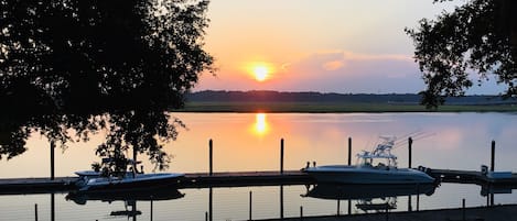 Sunrise from the deck of your waterfront condo.