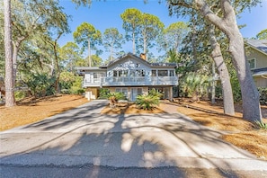 Street view of home - one of the largest 2nd row lots in Sea Pines