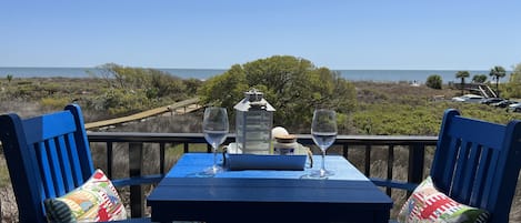 Beautiful view from balcony.  Pub table with 4 chairs