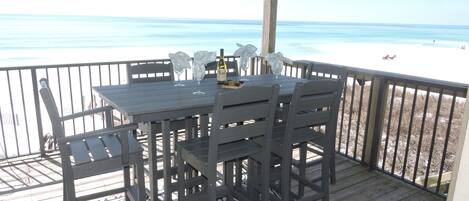 Dine on the covered deck