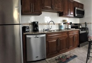 All stainless steel appliances.