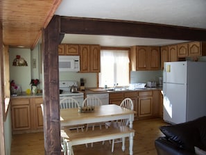 Fully stocked kitchen to ready for warm meals and great conversations