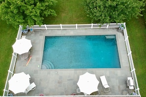 Sky view of pool area