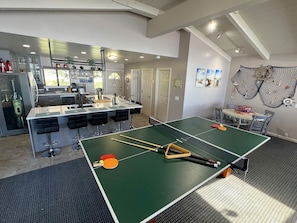 Pool table with ping pong topper provides hours and hours of entertainment