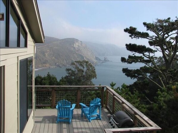 Entrance to house with wrap around deck and endless ocean views 