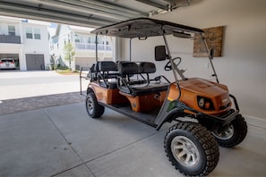 6 seats golf cart for guests convenience.