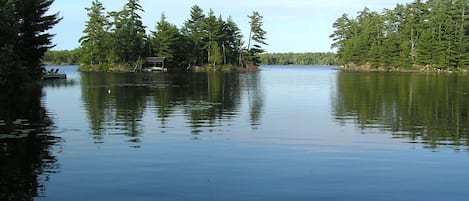 The view from the dock in the afternoon