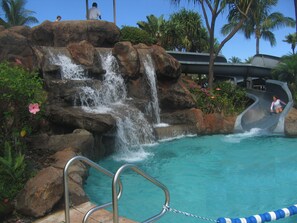 Waterfall Swimming Pool with Water Slide at Westin 