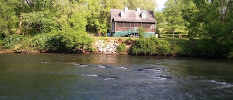 View of house across river