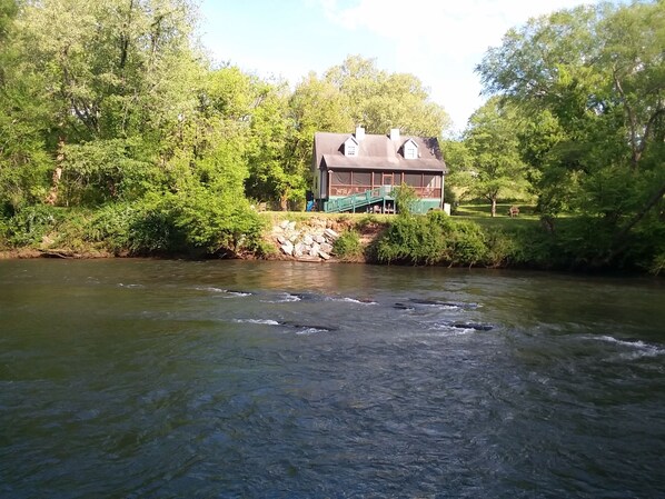 View of house across river