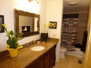 Full size bathroom, jetted tub