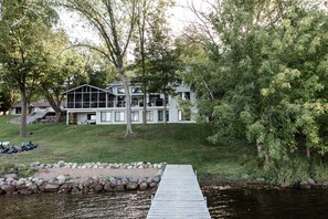 The Lakeshore House with100' of lake shore, sandy beach + 120' dock 