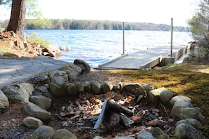 Firepit overlooking the lake.