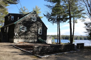 The house sits on its own small peninsula.