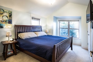 Master bedroom, includes king size bed, and a California closet.
