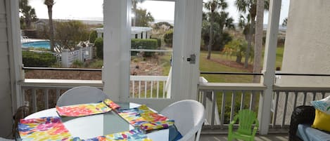 Screen Porch- view of pool and ocean