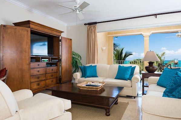 Beautiful 3rd floor lounge with panoramic views of Grace Bay