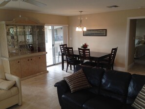 Dining area from living area