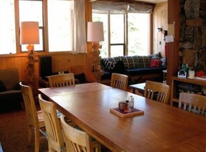 The Dining room-expandable dinner table seating up to 12 people!