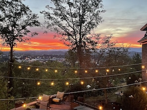 Sunrises & Sunsets on the back brick patio!