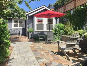 Lovely private outdoor patio is perfect for meals or just hanging out.