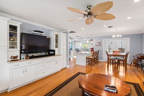 Living room and dining area.