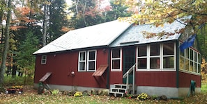 front entrance in the fall