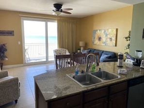 Gorgeous view of the ocean from the living room & kitchen!