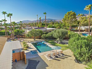 Arial view of the backyard 